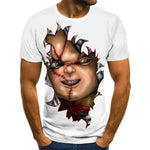 2020 Mens horror T shirts Fashion New Summer Men's Short Sleeve T-shirt Casual 3D Zombie Print Rock Tshirt For Man Full Printed
