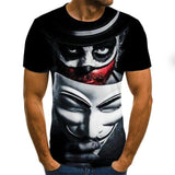Hot Sale Clown T Shirt Men/women Joker Face 3D Printed Terror Fashion T-shirts size XXS-6XL